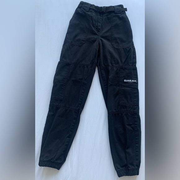 Bershka Pants - Bershka Black Cargo Joggers